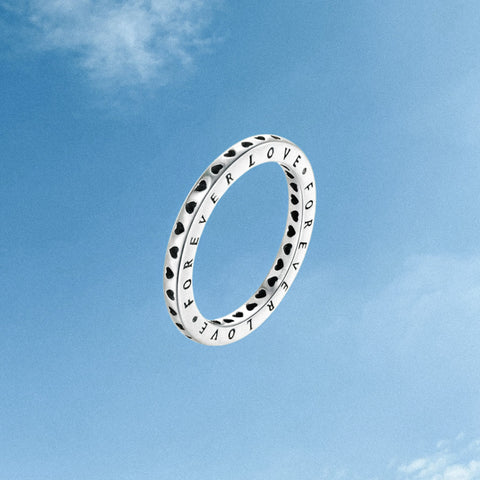 Forever Love Engraved Silver Band